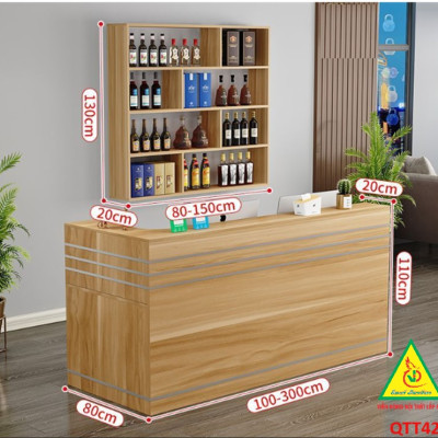 QUẦY LỄ TÂN, QUẦY TIẾP TÂN, QUẦY TÍNH TIỀN, QUẦY THU NGÂN QTT423- Nội thất lắp ráp Viễn Đông Adv