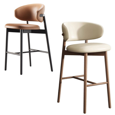 Ghế đảo bếp gỗ ash cao 65cm nệm pvc CB LEO-65P Nội thất Capta Ghế bar gỗ tần bì cao cấp lưng tựa cong tỉ mỉ nệm bọc simili tại tp hcm