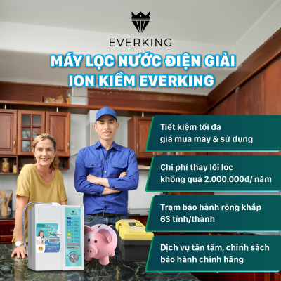 Máy Lọc Nước Điện Giải iON Kiềm EVERKING EK-75 - Hàng Chính Hãng