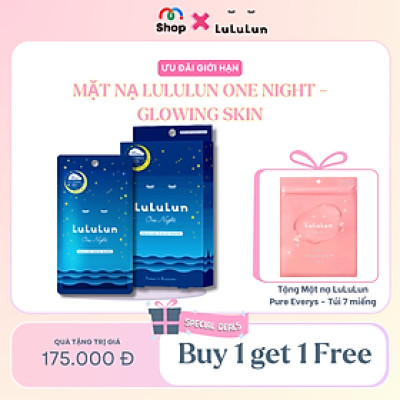 [MUA 1 TẶNG 1] LULULUN - Mặt nạ cấp ẩm chuyên sâu ban đêm LULULUN One Night Glowing Skin Face Mask - Hộp 5 miếng