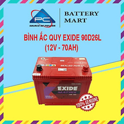 Bình Ắc Quy EXIDE 90D26L 12V-70Ah
