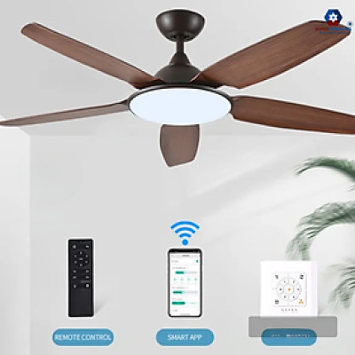 Quạt trần phòng ngủ 5 cánh trang trí điều khiển từ xa Supervilighting hàng chính hãng 810 phong cách hiện đại