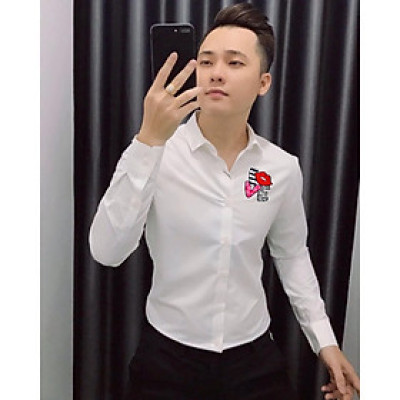 Áo sơ mi in chữ “Love’’ vải lụa mềm mịn