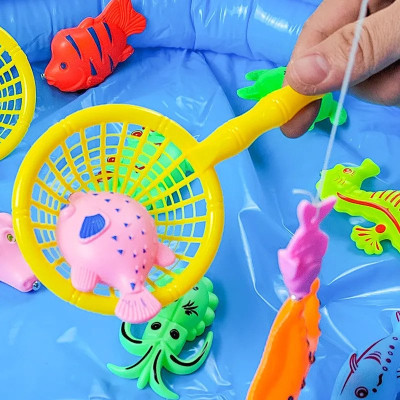 Đồ Chơi Câu Cá, SIZE ĐẠI, Bộ Câu Cá 42 Chi Tiết Cho Bé Gồm 2 Xô, 2 Cần Câu, 1 Phao, 1 Bơm Và Cá