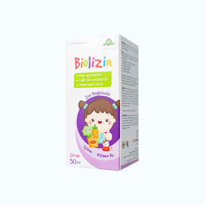 Siro Biolizin bổ sung kẽm tăng cường sức đề kháng cho trẻ (Chai 50ml)