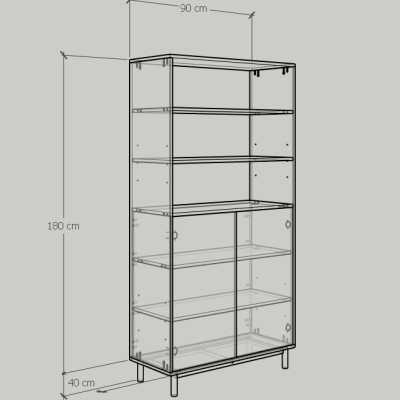 [Happy Home Furniture] CATY  , Kệ sách 6 tầng - chân sắt ,  90cm x 40cm x 180cm (DxRxC), KSA_017