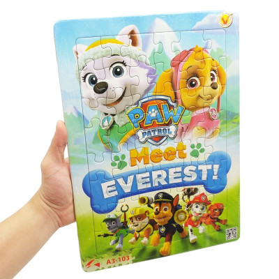 Tranh Xếp hình Tia Sáng: Paw Patrol - Everest - Tặng kèm câu đố mặt sau cho bé (48 Chi tiết)