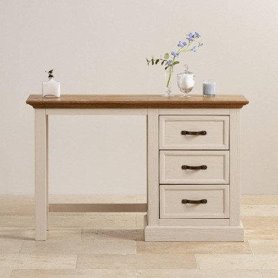 Bàn 3 Ngăn Kéo Seychelles Gỗ Sồi Ibie BTV3SEYO - Trắng (120 x 42 cm)