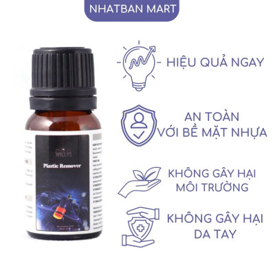 Chai Phục Hồi Nhựa Nhám Plastic Remove 10ml – Làm Mới, Dưỡng Nhựa Đen ÔxTô Xê Máy