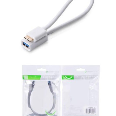 Ugreen UG10817US128TK 50CM màu Trắng Cáp MICRO USB 3.0 OTG sang USB 3.0 âm - HÀNG CHÍNH HÃNG