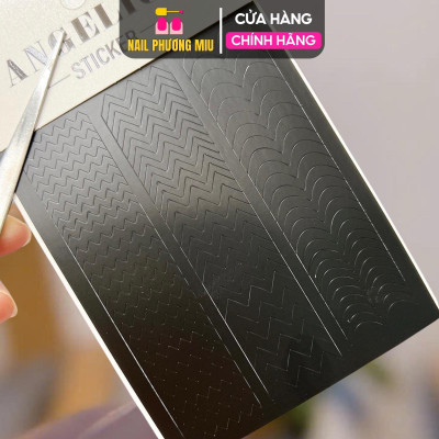 Sticker Dặm Ombre Hình Zic Zac Fen Đầu Móng Làm Nail, Mẫu Miếng Dán Móng Hình Dích Dắc Dặm Đầu Móng Nhanh, Giấy Decal Tự Dính Nữ