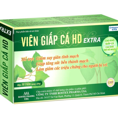 Combo 2 Hộp Viên Giấp Cá HDPHARMA thảo dược cao diếp cá giảm táo bón, tiêu trĩ, nhuận tràng - Hộp 30 viên