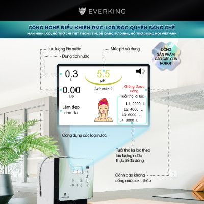 Máy Lọc Nước Điện Giải iON Kiềm EVERKING EKPrime-1411 - Hàng Chính Hãng