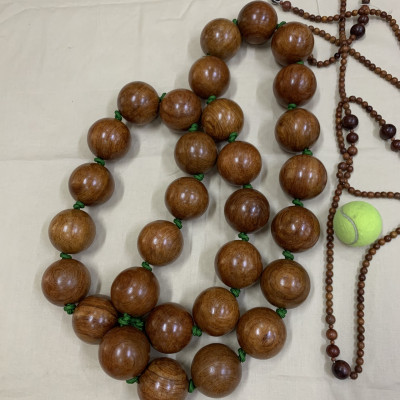 Vòng Lắc Eo Hạt Gỗ Hương Cao Cấp - Vòng 30 hạt 7cm ( video , hình thật )