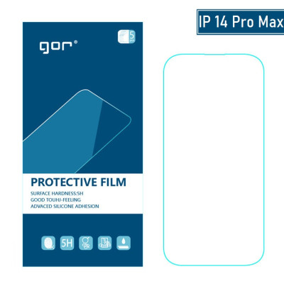 Miếng dán màn hình Gor Cho Iphone 14 Pro Max/ 14 Pro/ 14 Plus/ 14 Cảm ứng nhạy, Chống trầy xước, Hạn chế vân tay - Hãng Gor (5 miếng) - Hàng nhập khẩu.