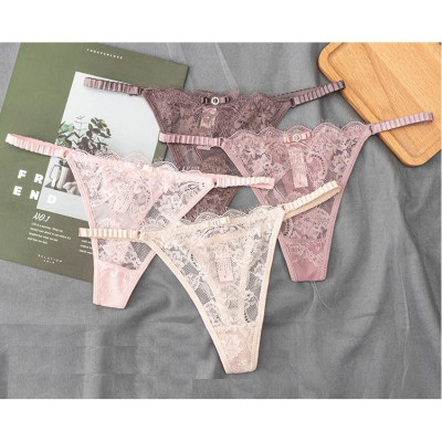 Combo 5 Quần Lót Nữ Lọt Khe Ren 2 Dây Voronin Q8001 – Thiết Kế Thong Gợi Cảm, Dây Điều Chỉnh