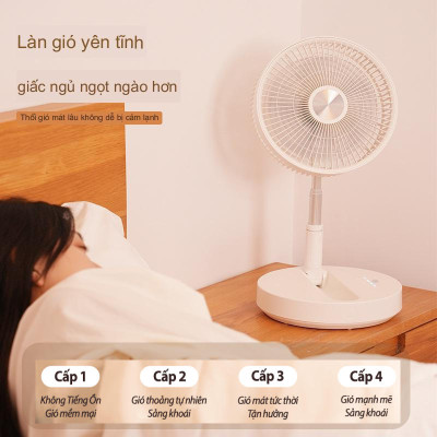 Quạt tích điện gấp gọn thông minh RoHS 10800mAh dùng tới 50h khiển từ xa xuất EU - Hàng chính hãng