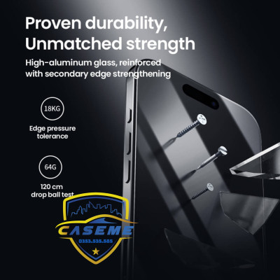 Kính cường lực cho iPhone 16 Pro Max, iPhone 16 Pro, iPhone 16 Plus, iPhone 16 hiệu NillkinAmazing CP+ Pro full màn hình, chống vân tay, chống vỡ, chống xước cao cấp - Hàng chính hãng.