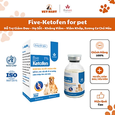 Five-Ketofen for Pet Hỗ Trợ Giảm Đau Hạ Sốt Kháng Viêm Cơ Chó Mèo