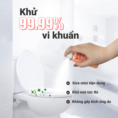 Combo 2 chai Xịt khử khuẩn bệ ngồi bồn cầu Su Star hương bách hoa loại bỏ 99.999% vi khuẩn trong 10s 50ml