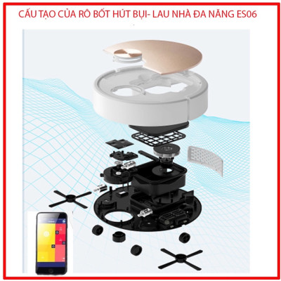 Robot Hút Bụi Thông Minh Thế Hệ Mới ES300 Pro điều khiển qua app điện thoại Siêu Mạnh Mẽ Tích Hợp Cảm Ứng Chạm, Kiêm Lau Nhà Bản Nâng Cấp Hàng Nhập Khẩu