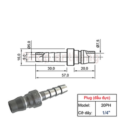 Đầu nối nhanh khí nén PH(phích cắm)  - Nitto (Nhật Bản)