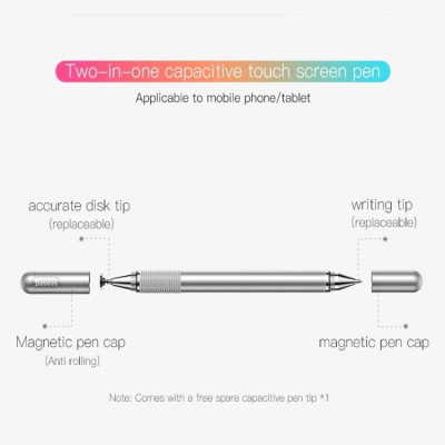 Bút cảm Baseus Golden Cudgel Capacitive Stylus Pen ACPCL 2 ứng điện dung  trong 1- Hàng chính hãng