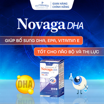 Viên uống Novaga DHA hỗ trợ sáng mắt, bổ não, đẹp da (60 viên) - Nutramed