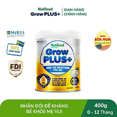 Sữa bột Nutifood GrowPLUS+ Sữa Non 0-12 tháng Lon 400g
