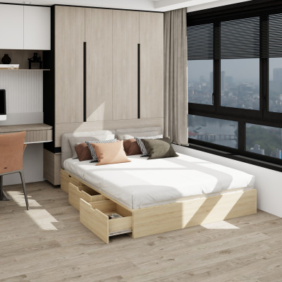 [Happy Home Furniture] SCANDINA, Giường ngủ 3 ngăn kéo ,GNG_101 ,GNG_102, GNG_103, GNG_104