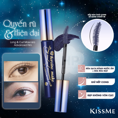 Mascara Dạng Màng Film Nâng Cao Siêu Chống Trôi Giúp Nâng Cong Và Vuốt Dài Mi Kissme Heroine Make Xanh Navy #59 (6 G)