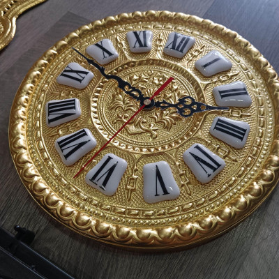 [COMBO 9 MÓN] Phụ kiện bằng đồng lắp đồng hồ tủ đứng, đồng hồ gỗ lũa cỡ lớn, mặt đồng đk 32cm, cây lắc đồng dài 90cm