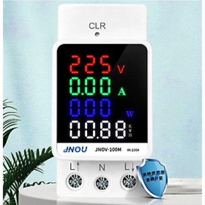 Đồng hồ, công tơ điện tử 6 thông số 100A/220V (A,HZ,Cos phi,V,W) có nút reset gắn thanh ray, Tủ Điện