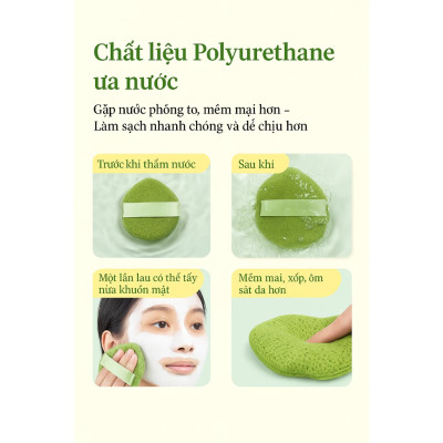 Combo 3 Bông Mút Rửa Mặt, Mút Bọt Biển Làm Sạch Mặt, Dùng Cho Mọi Loại Da Rất Tiện Lợi