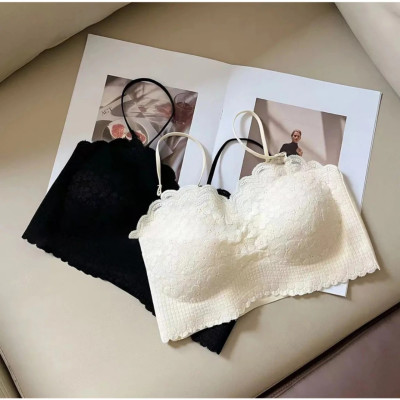 (BST Mới) Áo bra ren hoa 2 dây có mút ngực dáng croptop Vicci AV.12 sexy, sang chảnh Freesize