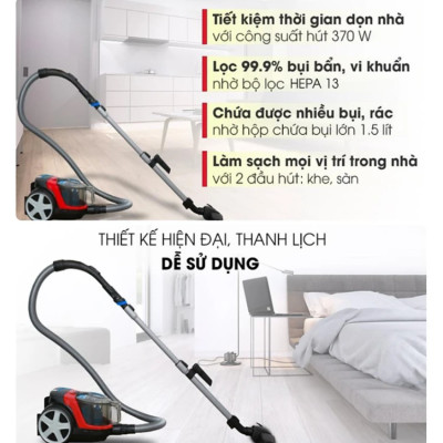 Máy hút bụi không túi PowerPro Compact. Thương hiệu Hà Lan cao cấp Philips - FC9351/82. Hàng chính hãng bảo hành 2 năm