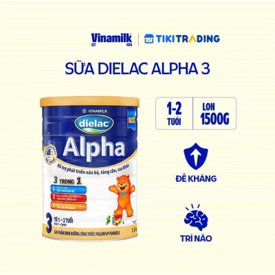 Sữa Bột Vinamilk Dielac Alpha Step 3 Hộp Thiếc (1500g)
