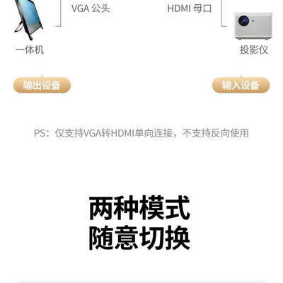 Ugreen UG50945CM513TK 15CM 1920x1080 60Hz Bộ chuyển đổi VGA sang HDM kèm cáp nguồn USB-C dài 1M + cổng 3.5mm Màu Đen - HÀNG CHÍNH HÃNG