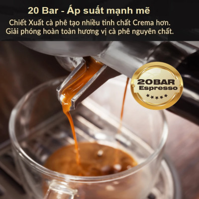 Máy pha cà phê bán tự động Espresso, Cappuccino, Latte thương hiệu HiBREW H10B cao cấp - Hàng Chính Hãng