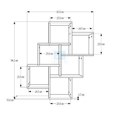Kệ Gỗ Treo Tường Trang Trí Cube Thương Hiệu SIB Decor KT203