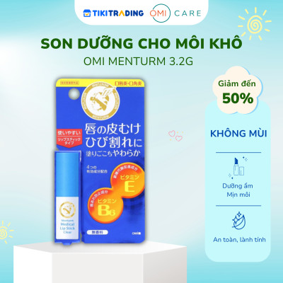 son dưỡng dành cho môi khô và nứt nẻ omi menturm 3.2 g/thỏi