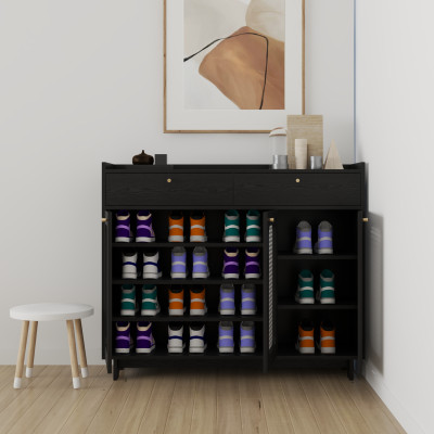 [Happy Home Furniture] MEYDAN, Tủ giày 3 cánh mây, 120cm x 34cm x 100cm ( DxRxC), TCM_057