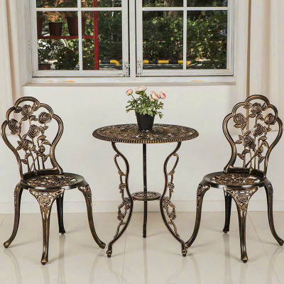 Bộ bàn ghế nhôm đúc sân vườn Tundo Tân cổ điền NK 