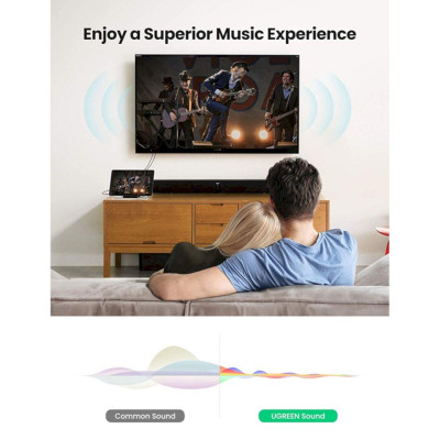 Ugreen UG80846AV170TK 1.5M Màu Đen Đầu cáp Màu Nâu Cáp chuyển đổi âm thanh 3.5mm sang 2 cổng RCA - HÀNG CHÍNH HÃNG