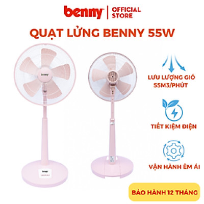 Quạt Lửng Benny BF-45SL, Màu Hồng, 55W, 16 inch , 5 cánh, chạy êm ru - Hàng chính hãng