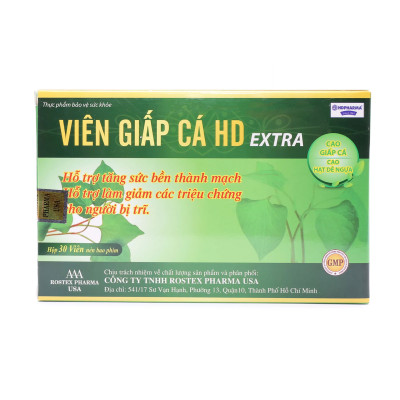 Combo 2 Hộp Viên Giấp Cá HDPHARMA thảo dược cao diếp cá giảm táo bón, tiêu trĩ, nhuận tràng - Hộp 30 viên