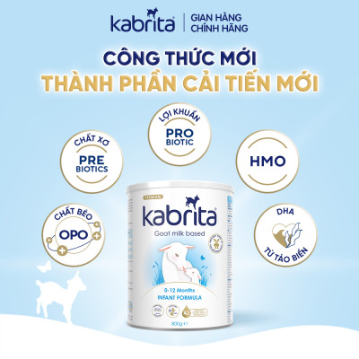 [Phiên bản mới] Combo 2 lon Sữa dê Kabrita số 1 cho trẻ từ 0 -12 tháng - Lon 800g