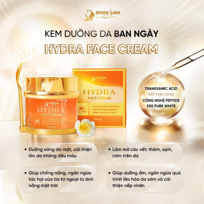 Kem Dưỡng Da Ban Ngày HYDRA FACE CREAM 50g, Chống Nắng, Bảo Vệ Da, Nâng Tone Trắng Hồng Tự Nhiên