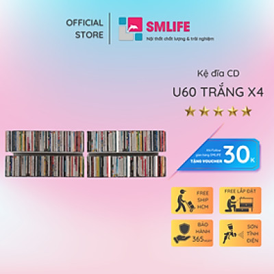 Kệ sách treo tường chữ U60 (set 4)