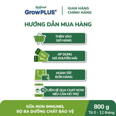 Sữa Bột Nutifood Sweden GrowPLUS+ Sữa Non Immunel từ 0 - 12 tháng lon 800g